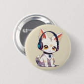 Schattige stijlvolle kat ronde button 5,7 cm (Voorkant /achterkant)