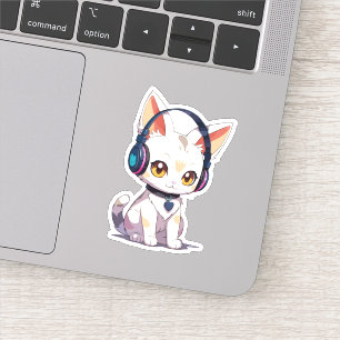 Schattige stijlvolle kat sticker