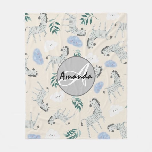 Schattige, stijlvolle monogrammen roze pastelklei fleece deken (Voorkant)