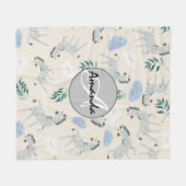 Schattige, stijlvolle monogrammen roze pastelklei fleece deken (Voorkant (Horizontaal))