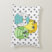 Schattige stippen uil kinder wit accent kussen (Achterkant (Verticaal))