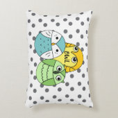 Schattige stippen uil kinder wit accent kussen (Voorkant(Verticaal))