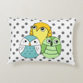 Schattige stippen uil kinder wit accent kussen (Achterkant)