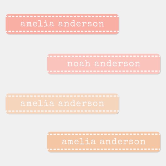 Schattige Stitches Lint Pastel Waterdicht Naam Lab Labels (Groep)