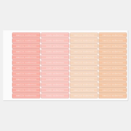 Schattige Stitches Lint Pastel Waterdicht Naam Lab Labels (Vel)