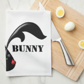 Schattige Stoer Konijntje Boxerkonijn Theedoek (Quarter Fold)