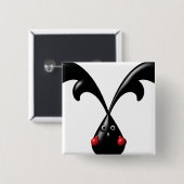 Schattige Stoer Konijntje Boxerkonijn Vierkante Button 5,1 Cm (Voorkant /achterkant)