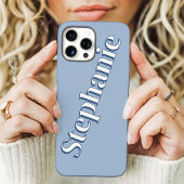 Schattige Stofblauwe Minimalistische Aangepaste Na Case-Mate iPhone Case