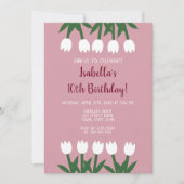 Schattige stoffig Roos Floral Tulpen Verjaardagsfe Kaart (Voorkant)