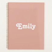 Schattige stoffig roze aangepaste naam tekst jaar  planner (Voorkant)