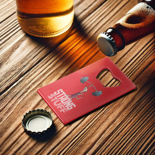 Schattige stokstaart sterke drank gewichtheffen ca creditkaart flessenopener