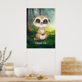 Schattige stokstaartje poster (Keuken)