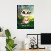 Schattige stokstaartje poster (Thuiskantoor)