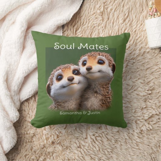 Schattige stokstaartjes zielmaatjes groene achterg kussen (Deken)