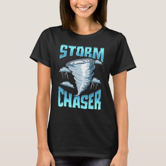 Schattige Storm jager zwaar weer tornado geobsedee T-shirt (Voorkant)