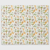 Schattige Storybook Safari Animals Gift Wrap Cadeaupapier (Vlak)