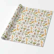 Schattige Storybook Safari Animals Gift Wrap