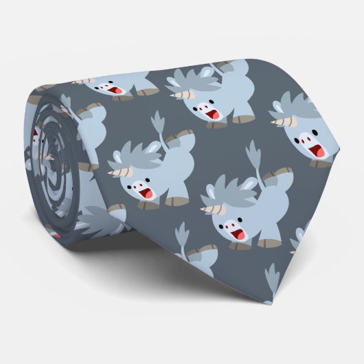 Schattige stoute cartoon baby eenhoorn das (Opgerold)