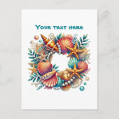 Schattige strand aanpasbare Nautische krans Briefkaart (Voorkant)