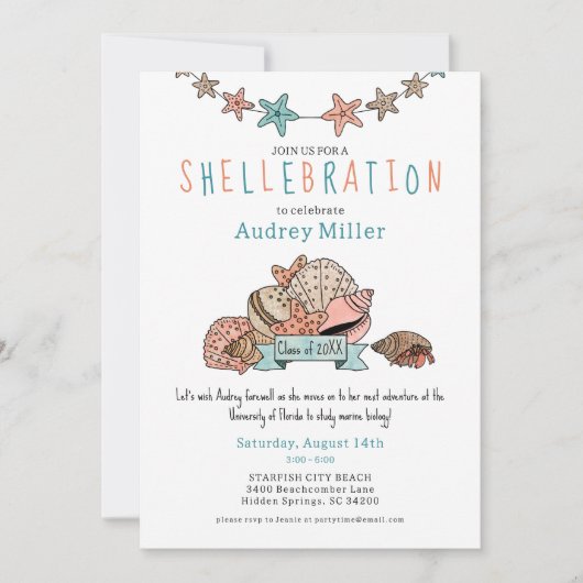 Schattige strand Afstuderen weg afscheidsfeest Kaart (Voorkant)