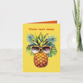 Schattige strand ananas tekst toevoegen kaart (Voorkant)