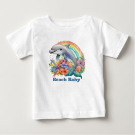 schattige strand baby dolfijn voeg tekst toe