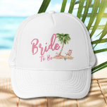 Schattige strand bachelorette bruid om te zijn trucker pet<br><div class="desc">Schattige Eenvoudig Strand Bachelorette Weekend Bruid Trucker Hoed. Een cool waterverf strandthema met tinten van roze en blauwgroen, die de sfeer voor een strandvlucht met de bruid en haar besties bepalen. Van uitstapjes naar Florida, Californië, of zelfs iets meer internationaal zoals Mexico, Hawaii of de Bahama's, dit meisjes weekend gaat...</div>
