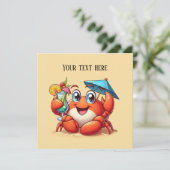 Schattige strand cocktail krab partij kaart (Staand voorkant)