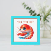 Schattige strand garnalen partij kaart (Staand voorkant)