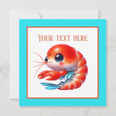 Schattige strand garnalen partij kaart (Voorkant)