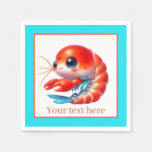 Schattige strand garnalen partij servet (Voorkant)