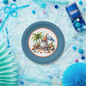 Schattige strand gnoom party papieren bordje (Feest)