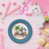 Schattige strand gnoom party papieren bordje (Feest)