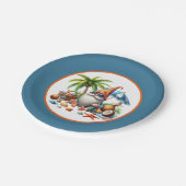 Schattige strand gnoom party papieren bordje (Gekanteld)