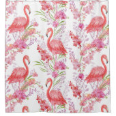 Schattige strand roze flamingo douchegordijn (Voorkant)
