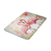 Schattige strand roze flamingo liefhebbers badmat (Gekanteld)