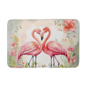Schattige strand roze flamingo liefhebbers badmat (Voorkant)
