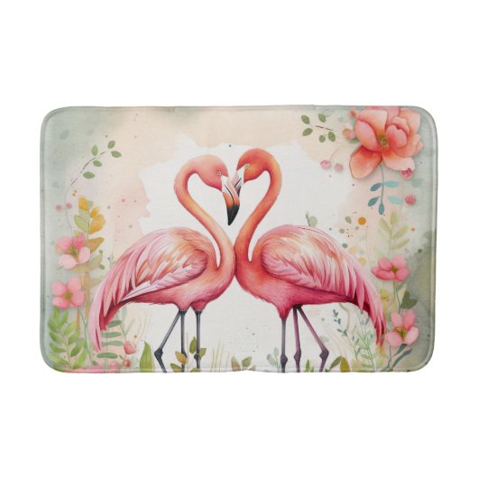 Schattige strand roze flamingo liefhebbers badmat (Voorkant)