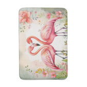 Schattige strand roze flamingo liefhebbers badmat (Voorkant Verticaal)