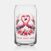 Schattige strand roze flamingo tekst toevoegen blikvorm glas (Achterkant)