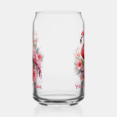 Schattige strand roze flamingo tekst toevoegen blikvorm glas (Links)