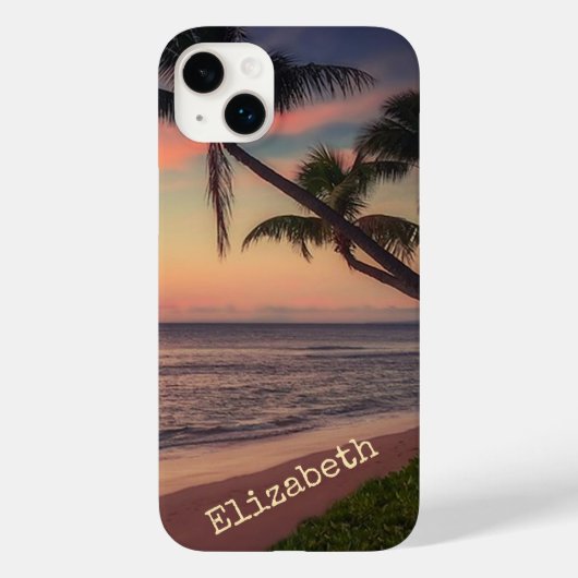 Schattige strand Sunset Palm Case-Mate iPhone Case (Achterkant)