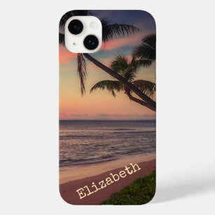 Schattige strand Sunset Palm Case-Mate iPhone 14 Plus Hoesje