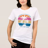 Schattige Strand Sunset Palmbomen Meisjes Trip Vro Tri-Blend Shirt (Voorkant)
