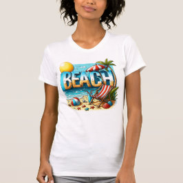 Schattige strand t-shirt