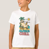 Schattige Strand T-shirt Alpaca Chill Zomer Shirt (Voorkant)