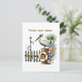 Schattige strand Tekstvogel toevoegen Briefkaart (Staand voorkant)