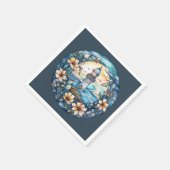 Schattige strand vuurtoren liefhebbers feest servet (Hoek)