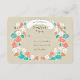 Schattige Strand Wedding RSVP kaarten Kaartje