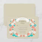 Schattige Strand Wedding RSVP kaarten Kaartje (Voorkant / Achterkant)